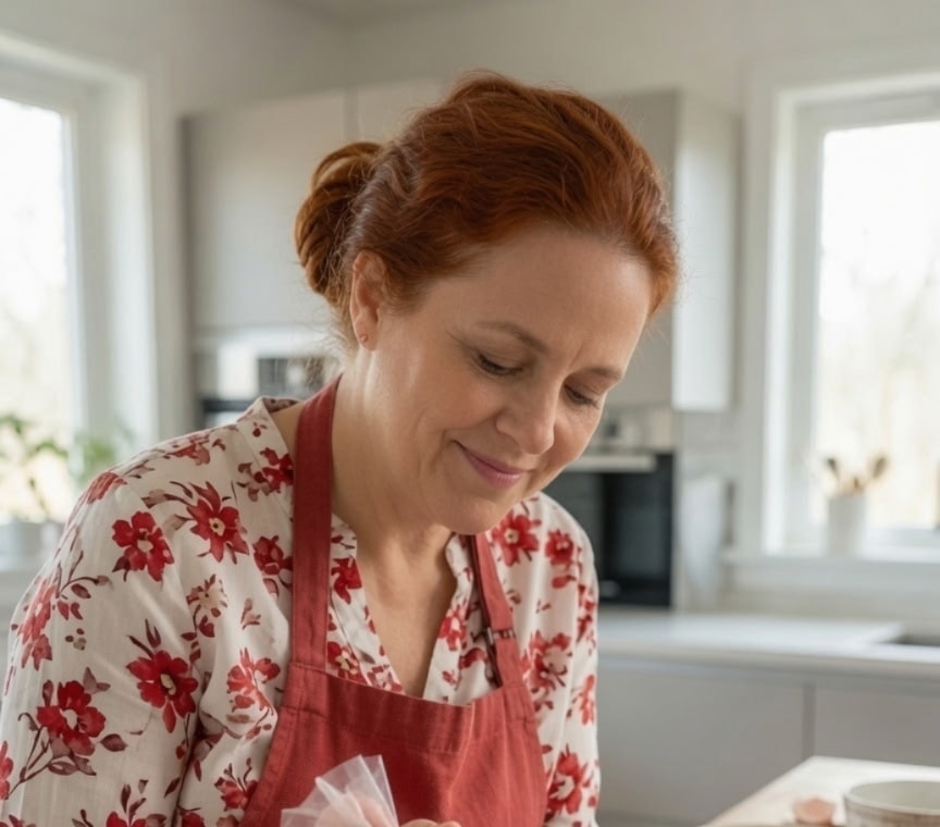 Baker kneading dough by hand