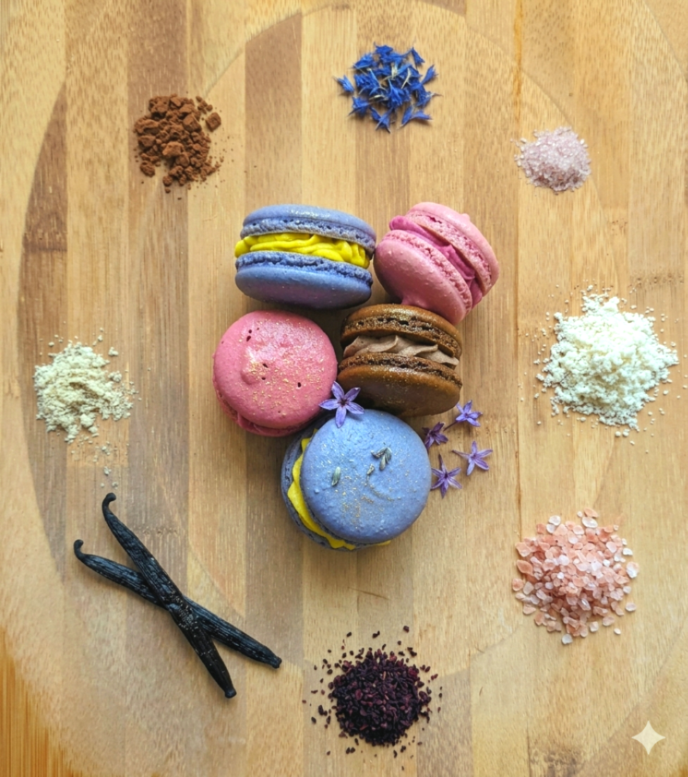 Colorful French macarons